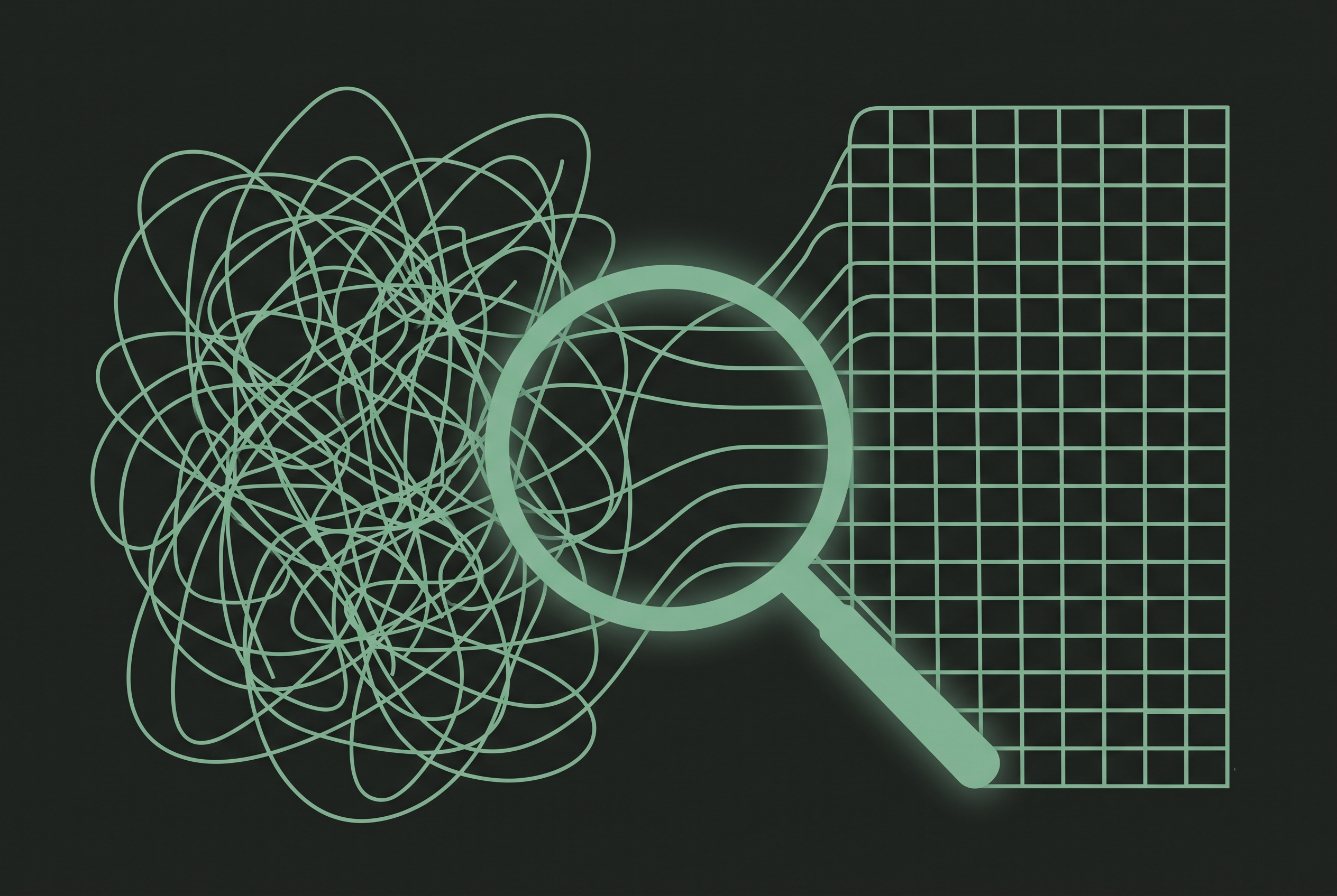 Abstract illustration: clarity emerging from complexity